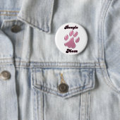 Beagle Mama Rosa Pawprint - Schaltfläche Button (Beispiel)