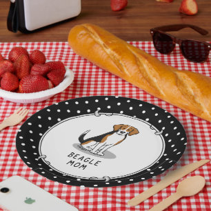 Beagle Mama (Trikolorfarbe 3) Dog Fun Niedlich Dog Pappteller