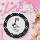 Beagle Mama (Trikolorfarbe 3) Dog Fun Niedlich Dog Pappteller (Party)
