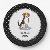 Beagle Mama (Trikolorfarbe 3) Dog Fun Niedlich Dog Pappteller (Vorderseite)