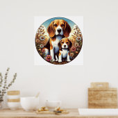 Beagle Mama und Pup 5000 2X Poster (Küche)