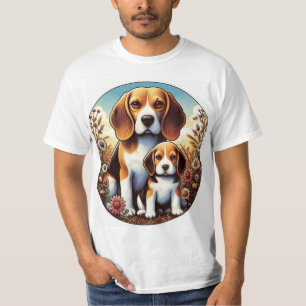Beagle Mama und Pup 5000 2X T-Shirt