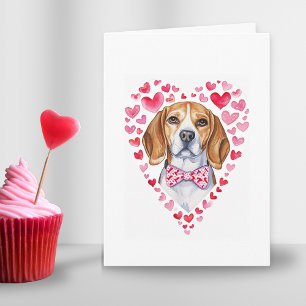 Beagle Mama Valentinstag Hund Liebe Herz Rosa Rot Feiertagskarte