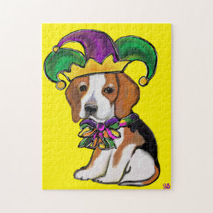 BEAGLE MARDI GRAS PUZZLE