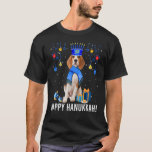 Beagle Menorah Hat Weihnachten glücklich Hanukkah  T-Shirt<br><div class="desc">Beagle Menorah Hat Weihnachten glücklich Hanukkah jüdisch</div>