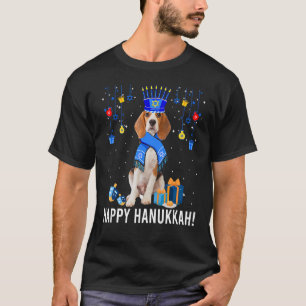 Beagle Menorah Hat Weihnachten glücklich Hanukkah T-Shirt