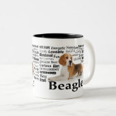 Beagle-Merkmale-Tasse Zweifarbige Tasse (VorderseiteRechts)