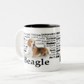 Beagle-Merkmale-Tasse Zweifarbige Tasse (Vorderseite Links)