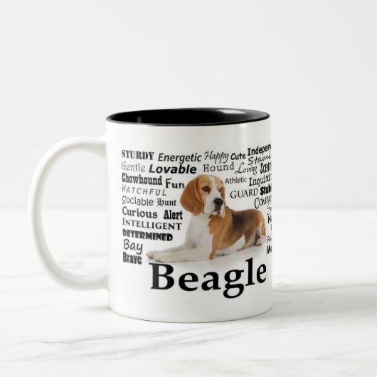 Beagle-Merkmale-Tasse Zweifarbige Tasse (Links)