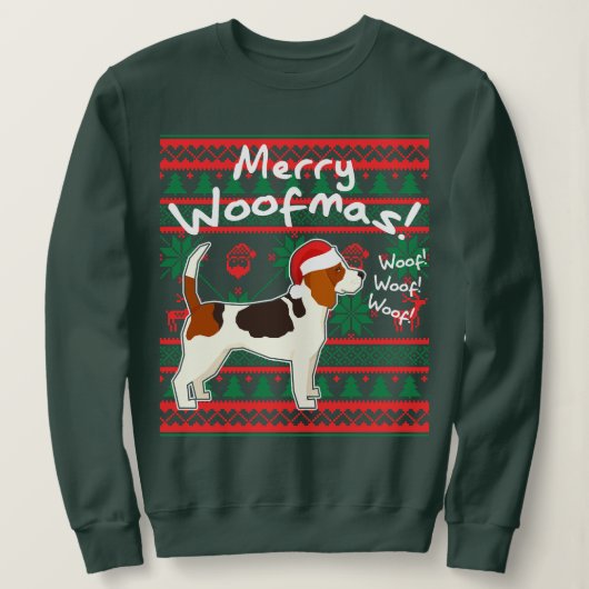 Beagle Merry Woofmas Ugly Christmas Sweater Sweatshirt (Design vorne)