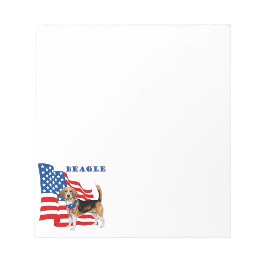 Beagle mit amerikanischer Flagge Notizblock (Vorderseite)