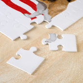 Beagle mit amerikanischer Flagge Puzzle (Seite)