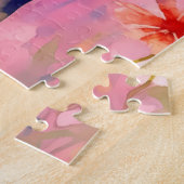 Beagle mit Blume Aquarell Puzzle (Seite)