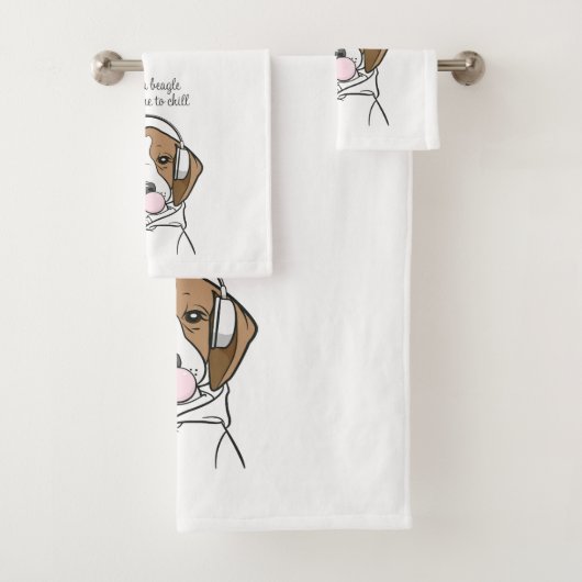 Beagle mit Bubblegum Niedlich Funny Funny Dog Badhandtuch Set (Insitu)