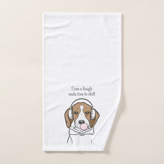 Beagle mit Bubblegum Niedlich Funny Funny Dog Badhandtuch Set (Handtuch)