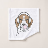 Beagle mit Bubblegum Niedlich Funny Funny Dog Badhandtuch Set (Waschlappen)
