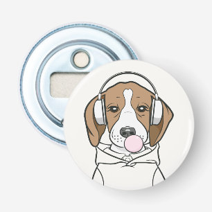Beagle mit Bubblegum Niedlich Funny Funny Dog Flaschenöffner