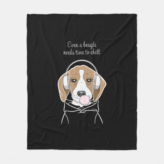 Beagle mit Bubblegum Niedlich Funny Funny Dog Fleecedecke (Vorderseite)