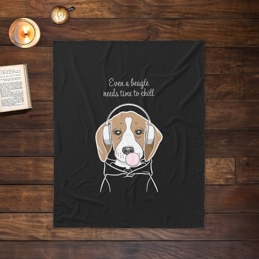 Beagle mit Bubblegum Niedlich Funny Funny Dog Fleecedecke