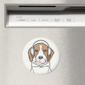 Beagle mit Bubblegum Niedlich Funny Funny Dog Magnet (In Situ (Geschirrspüler))