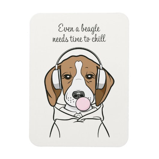 Beagle mit Bubblegum Niedlich Funny Funny Dog Magnet (Vertikal)