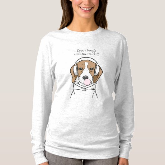 Beagle mit Bubblegum Niedlich Funny Funny Dog T-Shirt (Vorderseite)