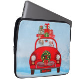 Beagle mit dem Weihnachtsmann im Auto Laptopschutzhülle (Vorne Rechts)