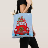Beagle mit dem Weihnachtsmann im Auto Tasche (Von Nahem)