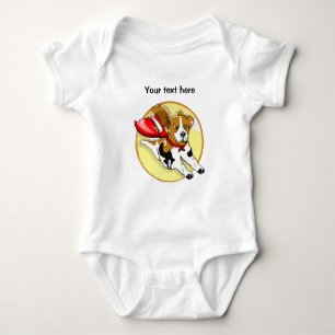 Beagle mit einem Superhelden-Kap Baby Strampler