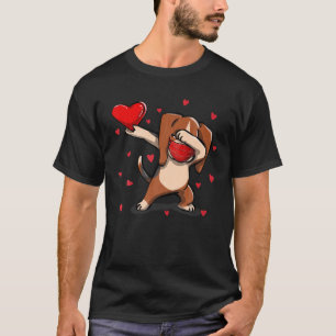 Beagle mit Gesichtsmaske Dabbing Funny Valentine's T-Shirt