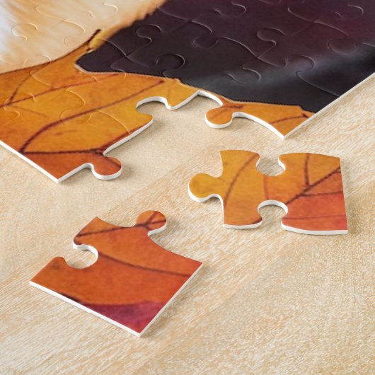Beagle mit Herbstlauben Kunst im Herbst Puzzle (Seite)