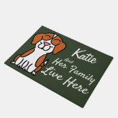 Beagle mit personalisierter Hand Fußmatte (Schrägansicht)