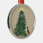 Beagle mit Raccoon im Weihnachtsbaum Ornament Aus Metall (Rechts)