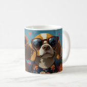 Beagle mit Rose des Herzens Valentinstag Kaffeetasse (VorderseiteRechts)