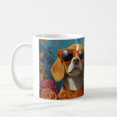 Beagle mit Rose des Herzens Valentinstag Kaffeetasse (Links)