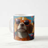 Beagle mit Rose des Herzens Valentinstag Kaffeetasse (Vorderseite Links)