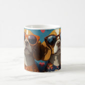 Beagle mit Rose des Herzens Valentinstag Kaffeetasse (Mittel)