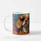 Beagle mit Rose des Herzens Valentinstag Kaffeetasse (Links)