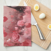 Beagle mit Rose - Valentinstag Geschirrtuch (Viertel Falte)