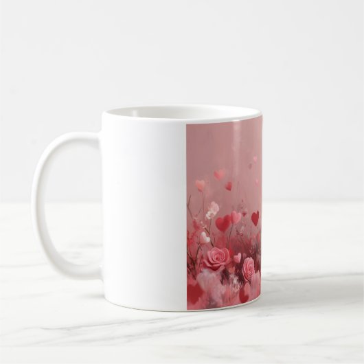 Beagle mit Rose - Valentinstag Kaffeetasse (Links)