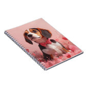 Beagle mit Rose - Valentinstag Notizblock (Rechte Seite)