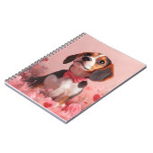 Beagle mit Rose - Valentinstag Notizblock (Linke Seite)