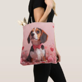 Beagle mit Rose - Valentinstag Tasche (Von Nahem)
