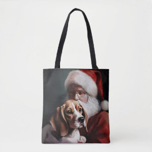 Beagle mit Santa Claus Festive Weihnachten Tasche