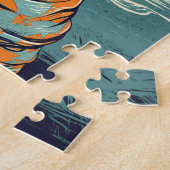 Beagle mit Sonnenbrille an einem tropischen Strand Puzzle (Seite)