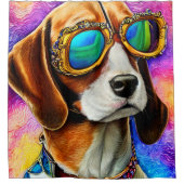 Beagle mit Sonnenbrille Duschvorhang (Vorderseite)