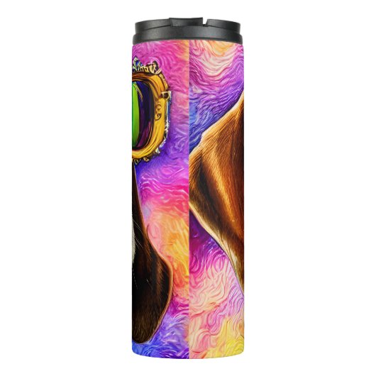 Beagle mit Sonnenbrille Thermosbecher (Rückseite)