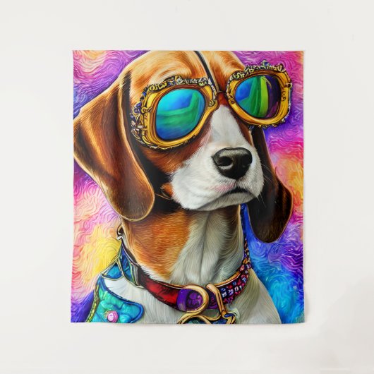Beagle mit Sonnenbrille Wandteppich (Vorderseite)