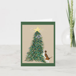 Beagle mit Waschbär im Weihnachtsbaum Einladung
