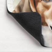 Beagle mit weichem Wasser Portrait mit Flüssigkeit Mousepad (Ecke)